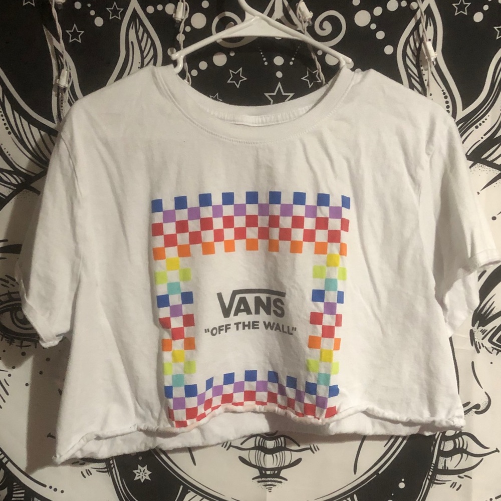 RAINBOW CHECKERED VANS CROP TOP